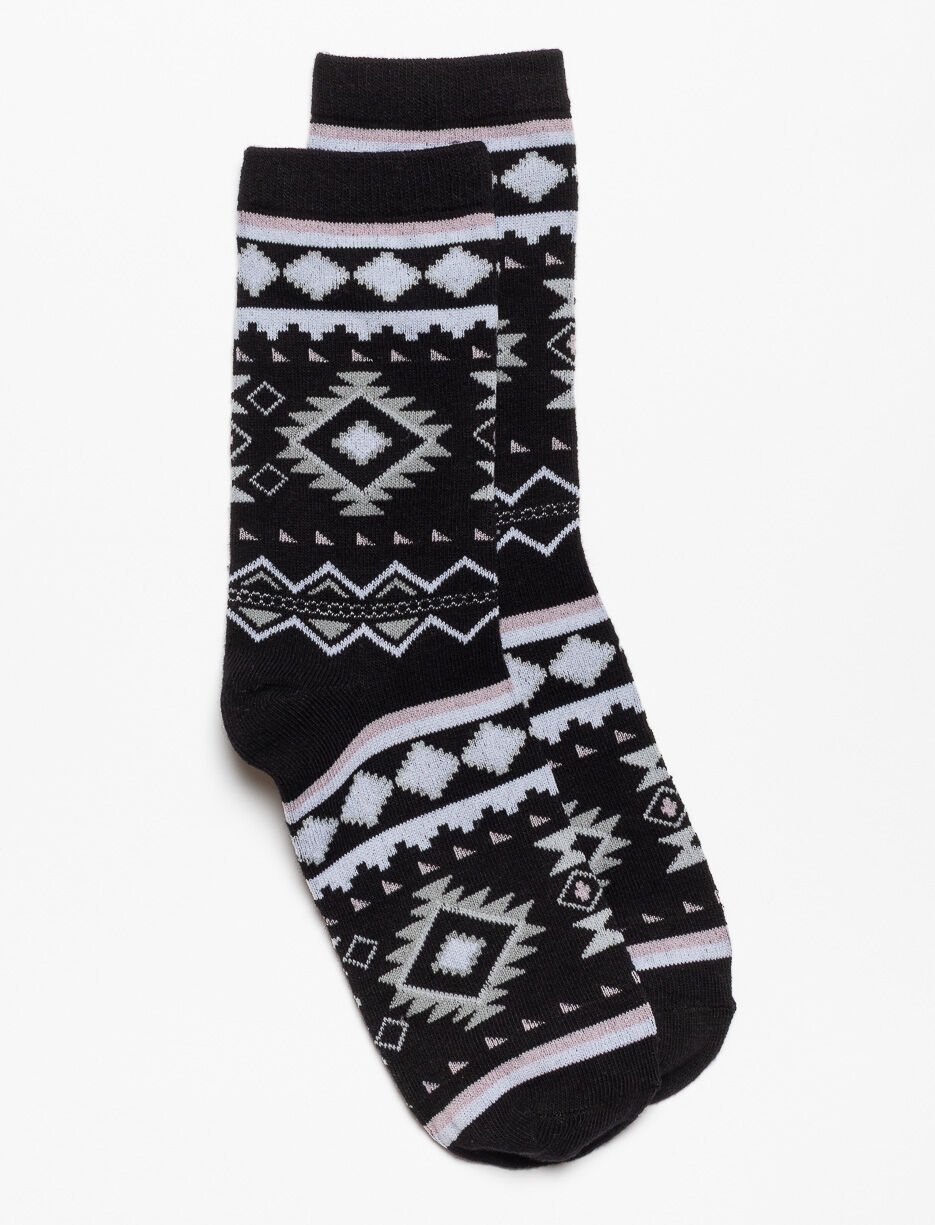 Aztec Print Crew Socks 