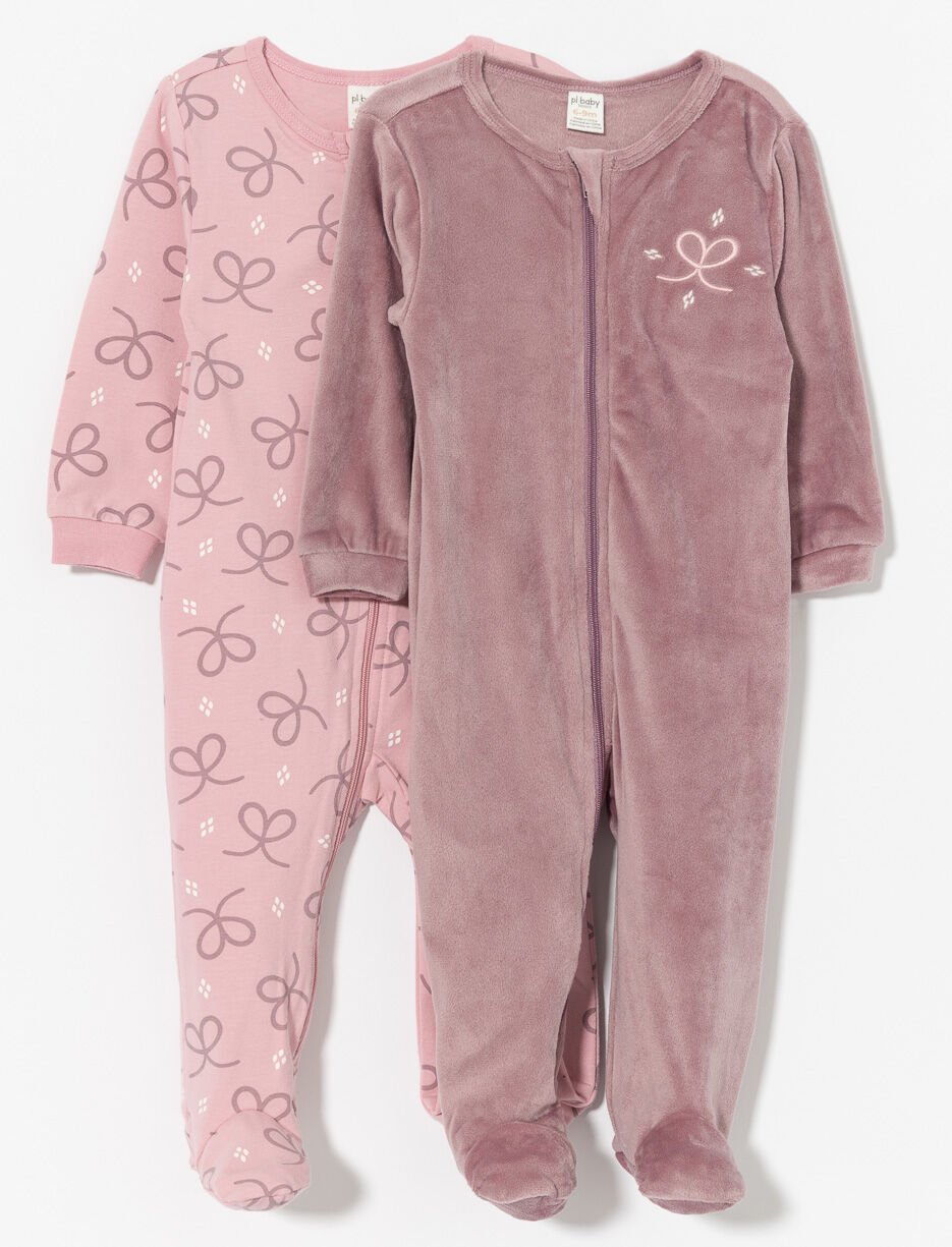 Pyjamas 1 pièce thermiques à pattes - paquet de 2