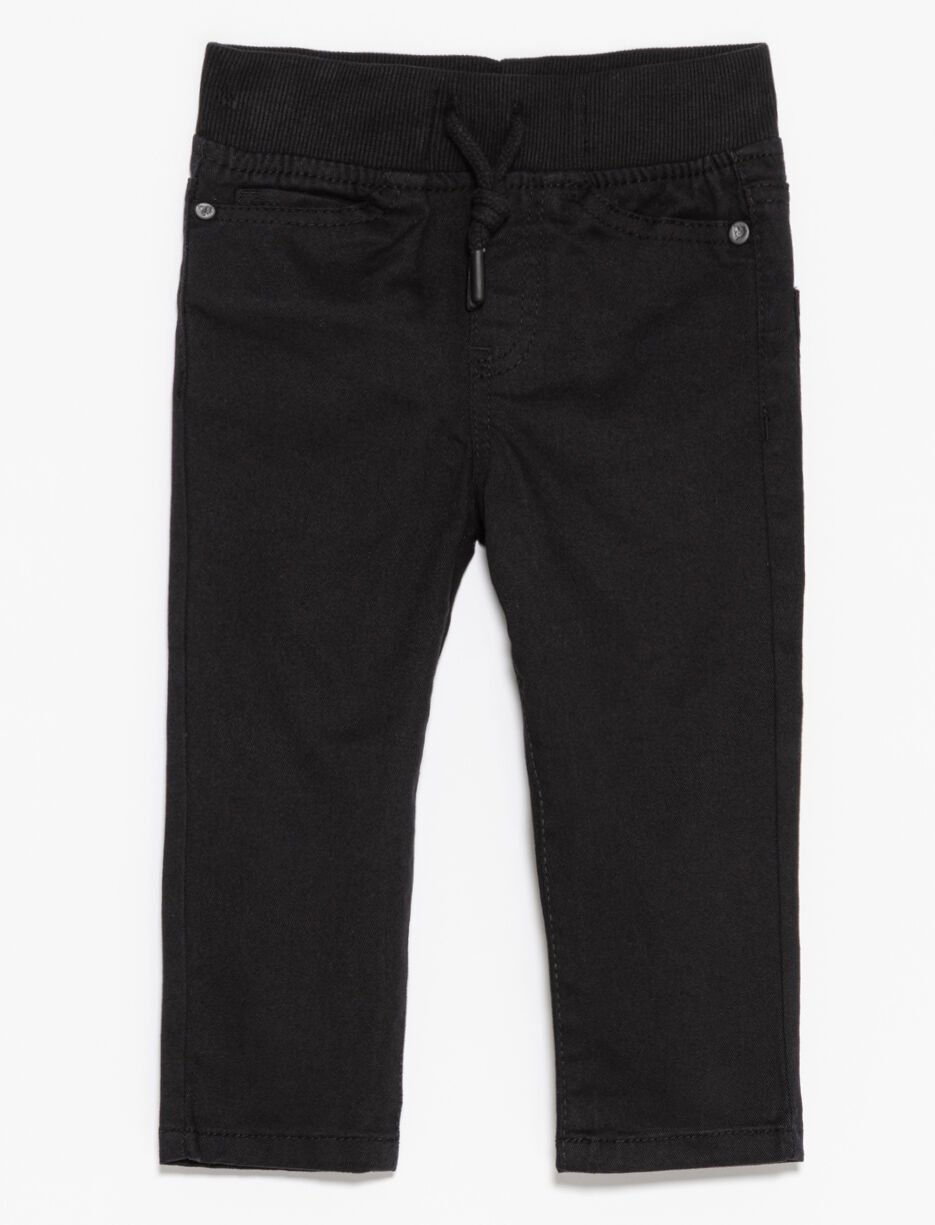 Straight Pants with Elastic Waist