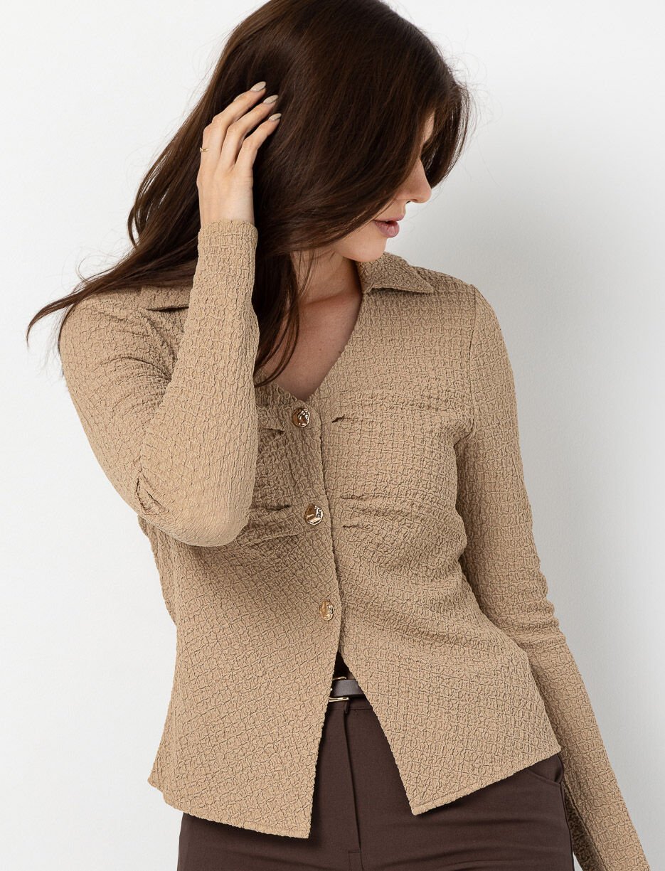 Chemise texturée à boutons