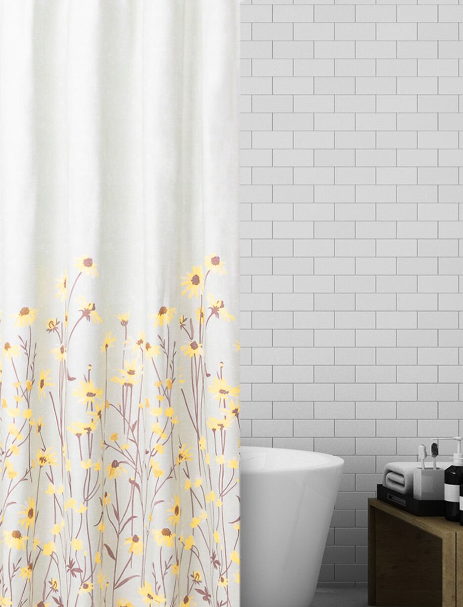 Rideau de douche fleuri
