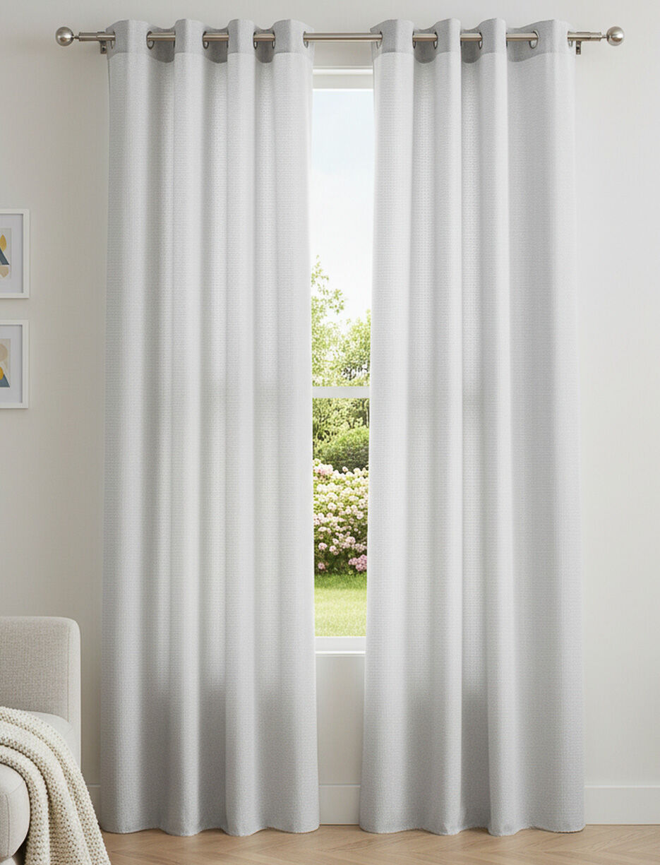 Panneau de rideau en tulle textur&eacute;