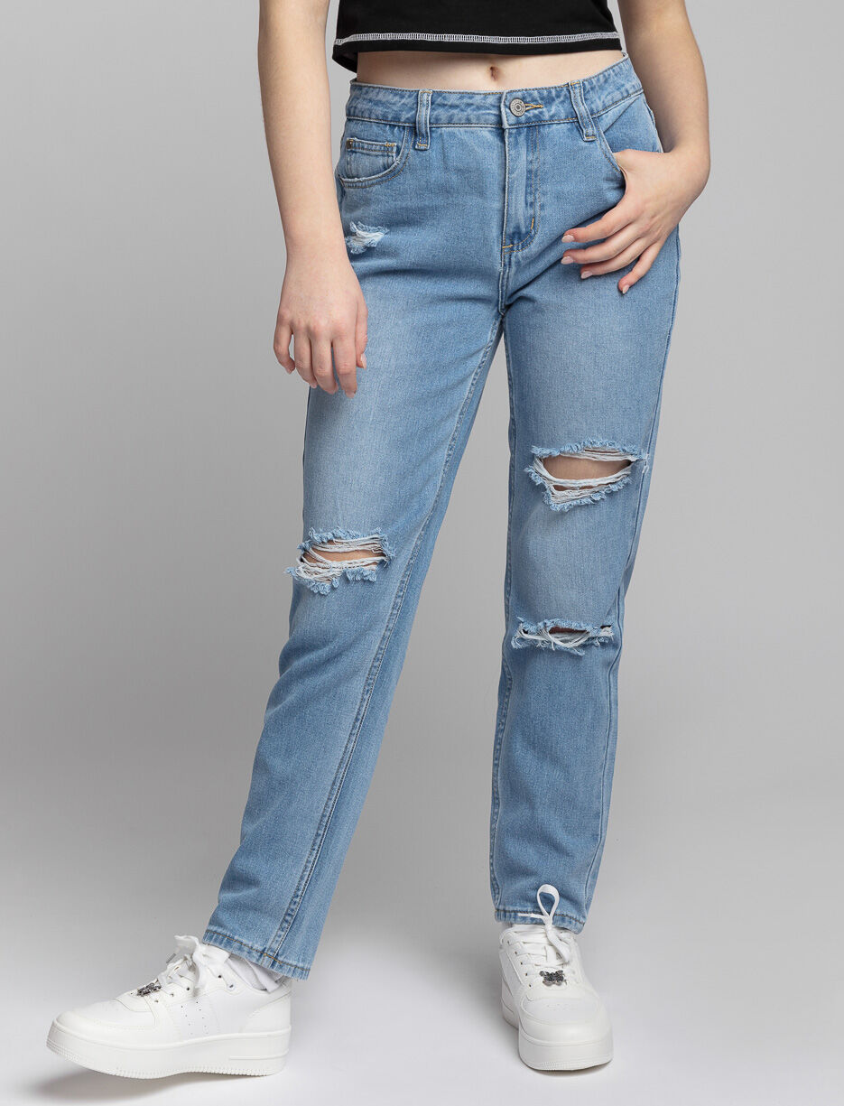 Distressed Mom Jeans