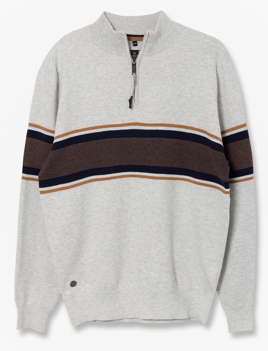 Chandail en tricot demi-zip à col montant