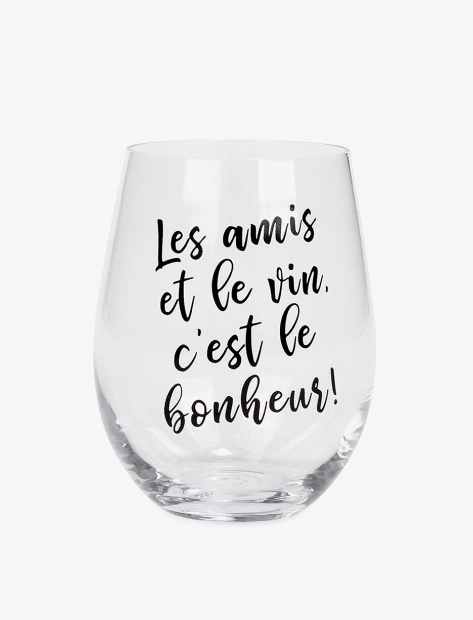 Verre à vin avec slogan