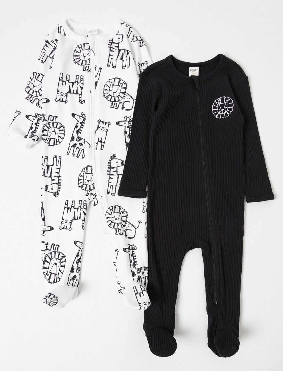 Printed Onesie PJs - Pack of 2