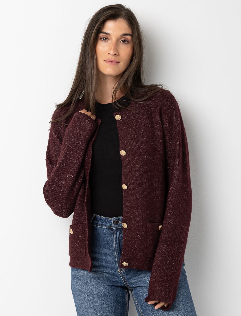 Button-front Knit Cardigan