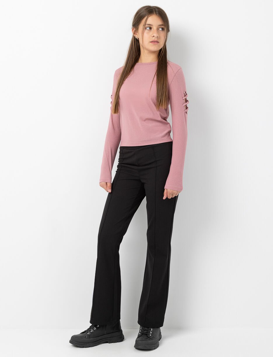 Flared Pants with Elastic Waistband