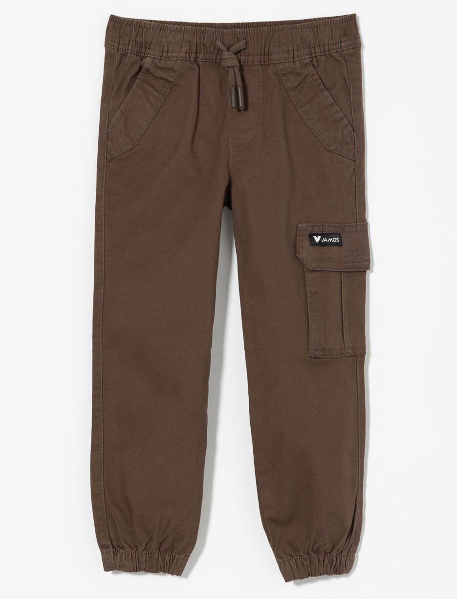 Pantalon jogger cargo en coton ajustable - petit garçon