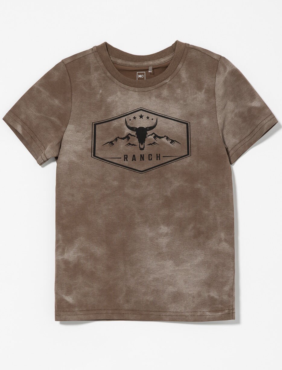 T-shirt délavé avec imprimé western  - petit garçon