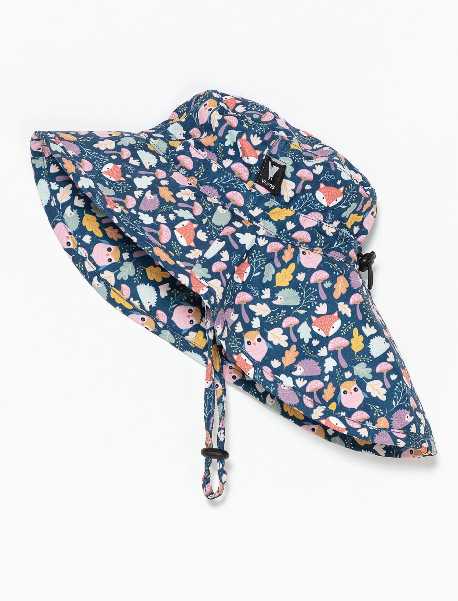 Printed Sun Hat with Drawstring