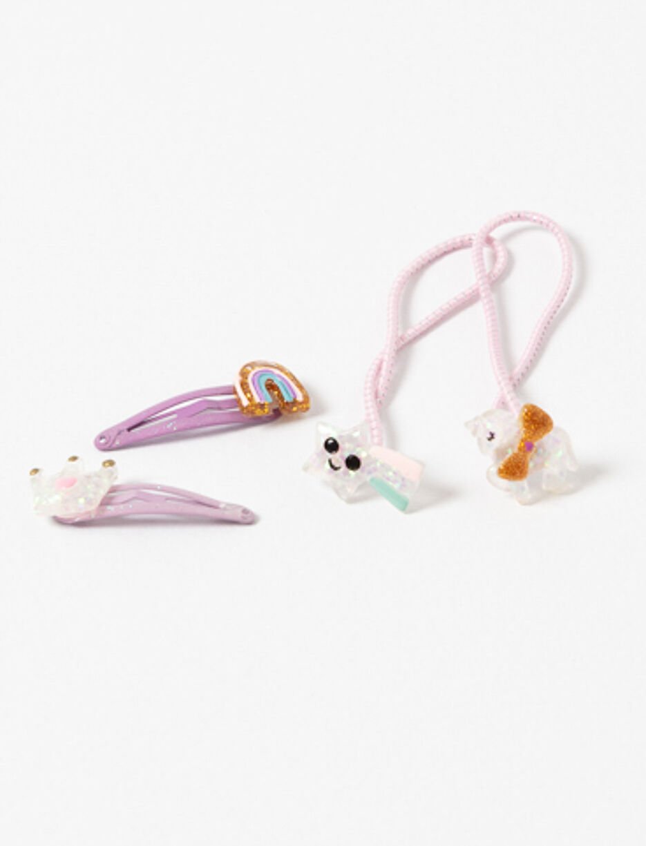 Barrettes and Hair Ties - Set of 4