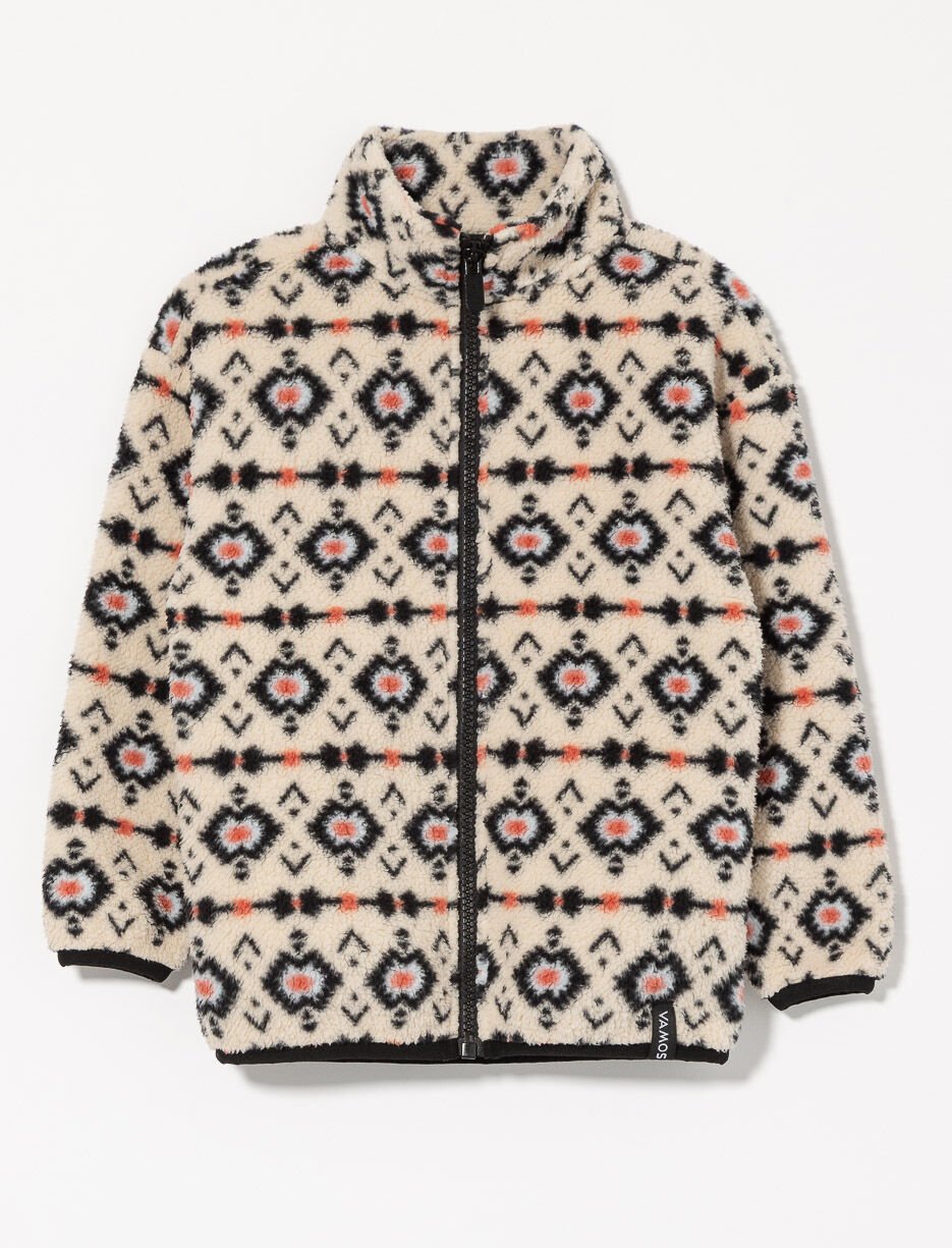 Aztec Print Sherpa Jacket - Little Girl