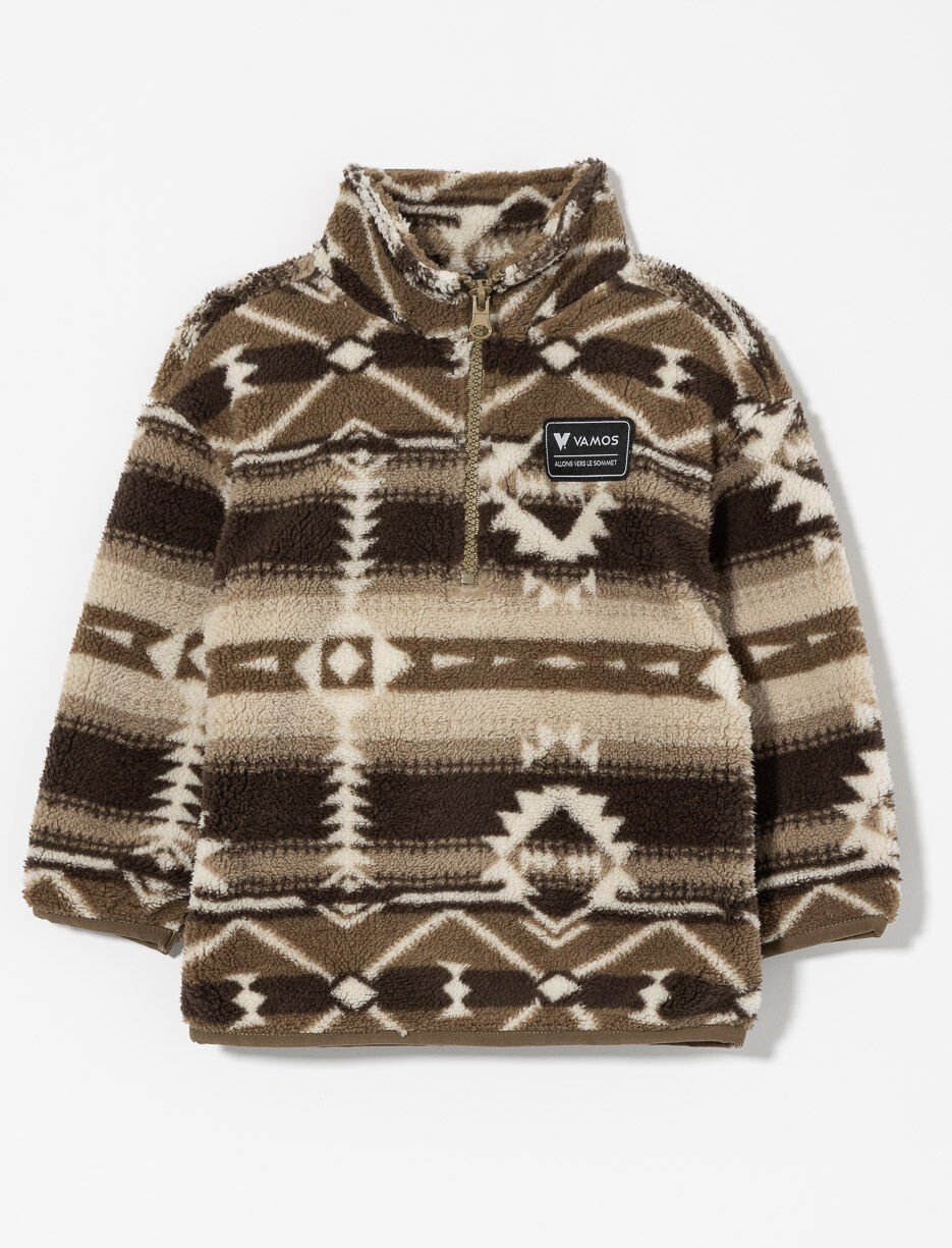 Aztec Print Half-Zip Polar - Baby Boy