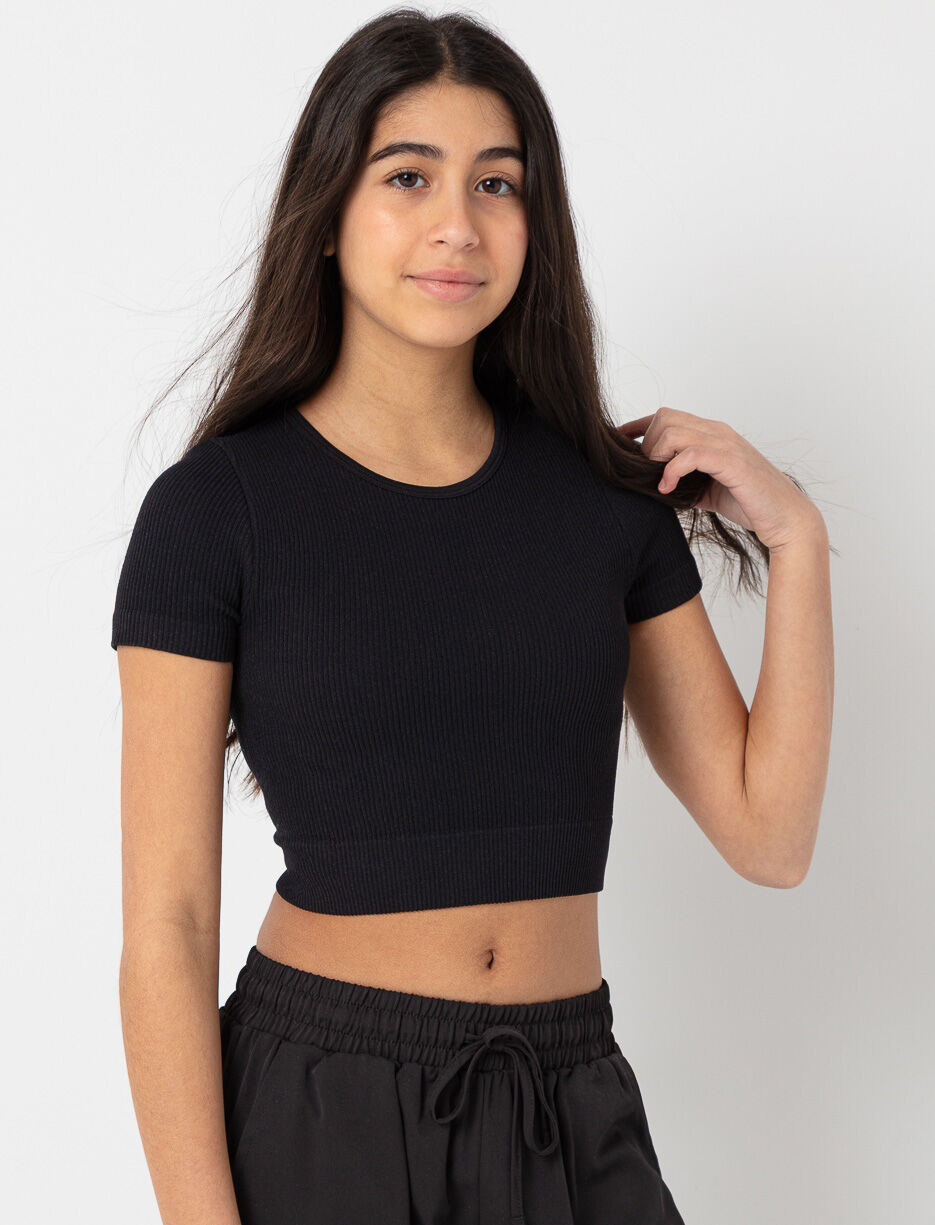 T-shirt côtelé court