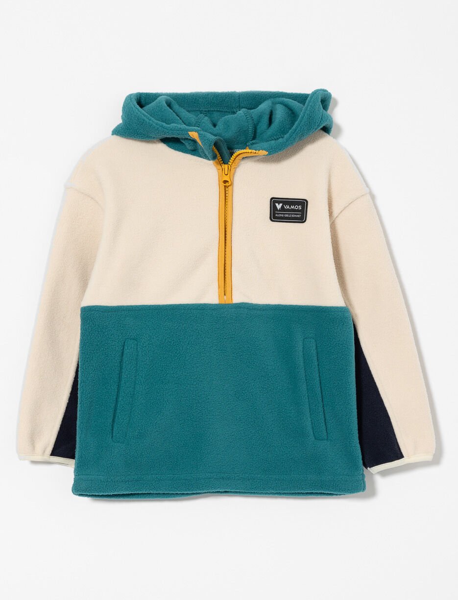 Chandail en polar demi-zip à capuchon - petit garçon
