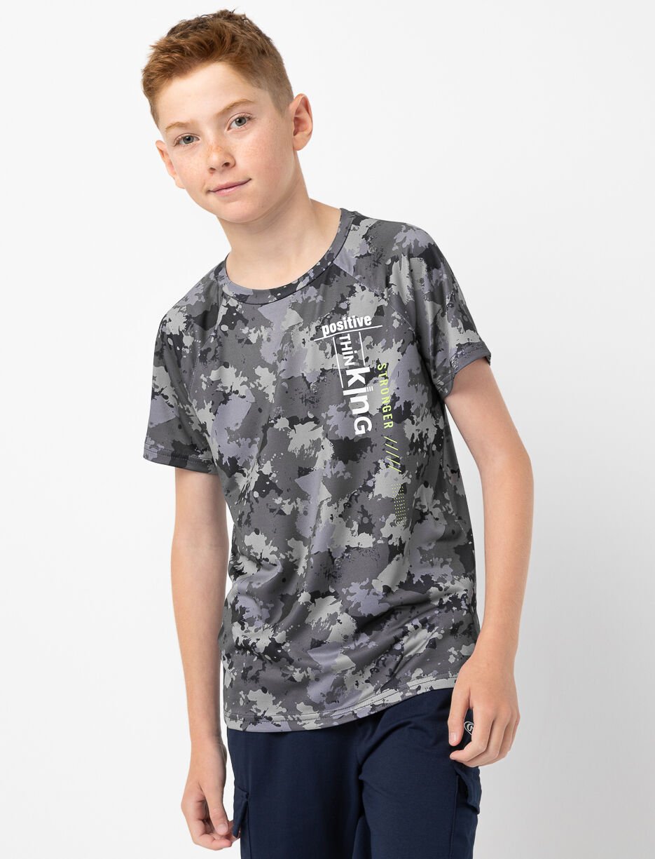 T-shirt sport à motif camo