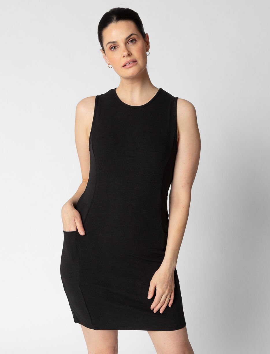 Robe sans manches à poches latérales