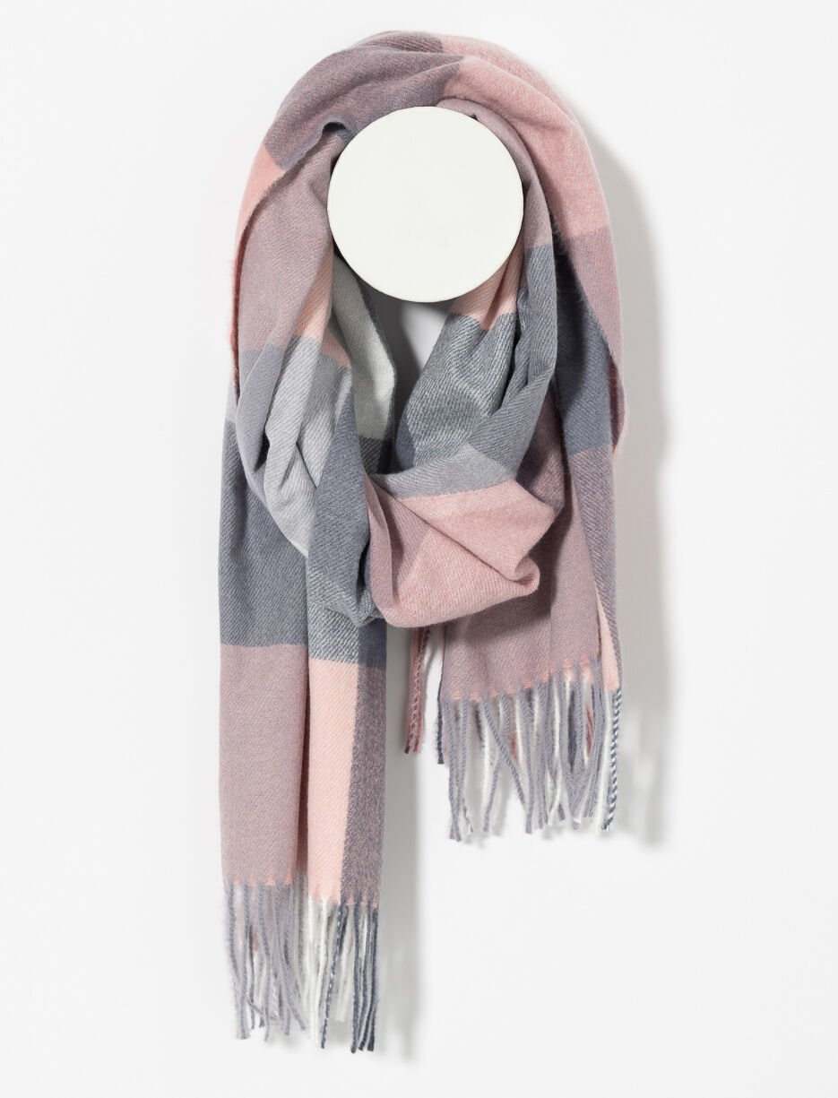 Foulard à carreaux avec franges Foulard à carreaux avec franges