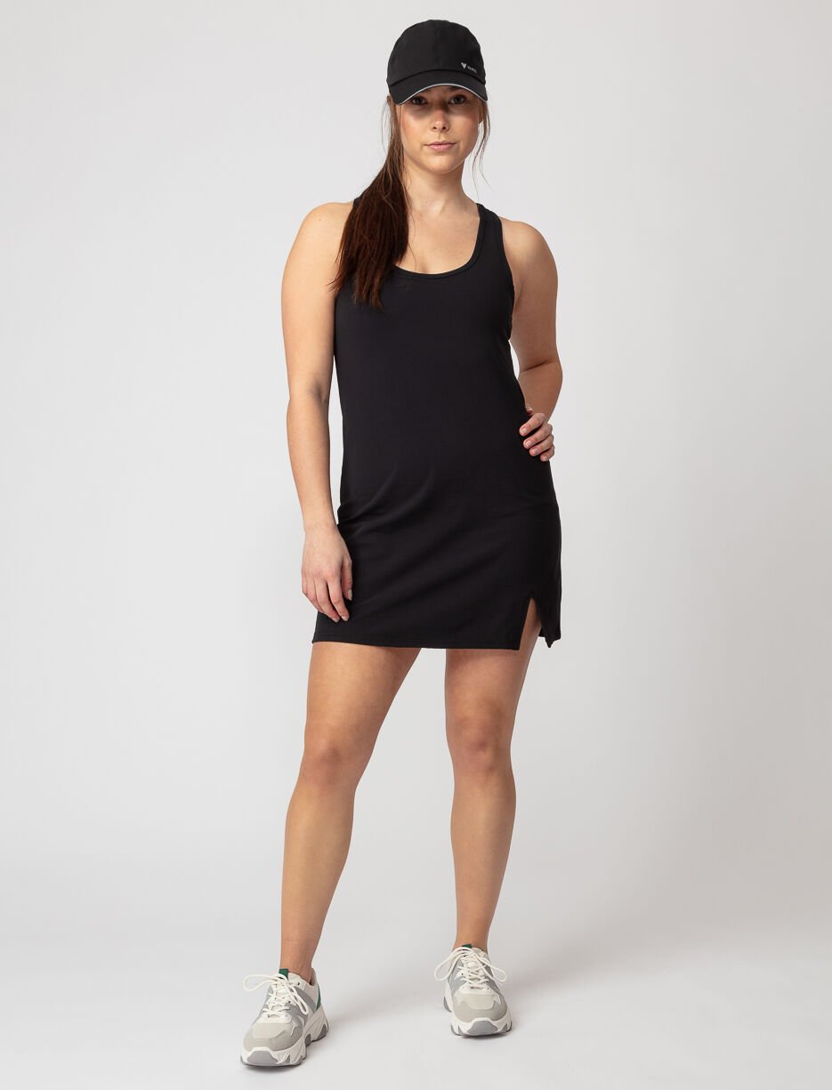 Solid Dress with Built-in Shorts