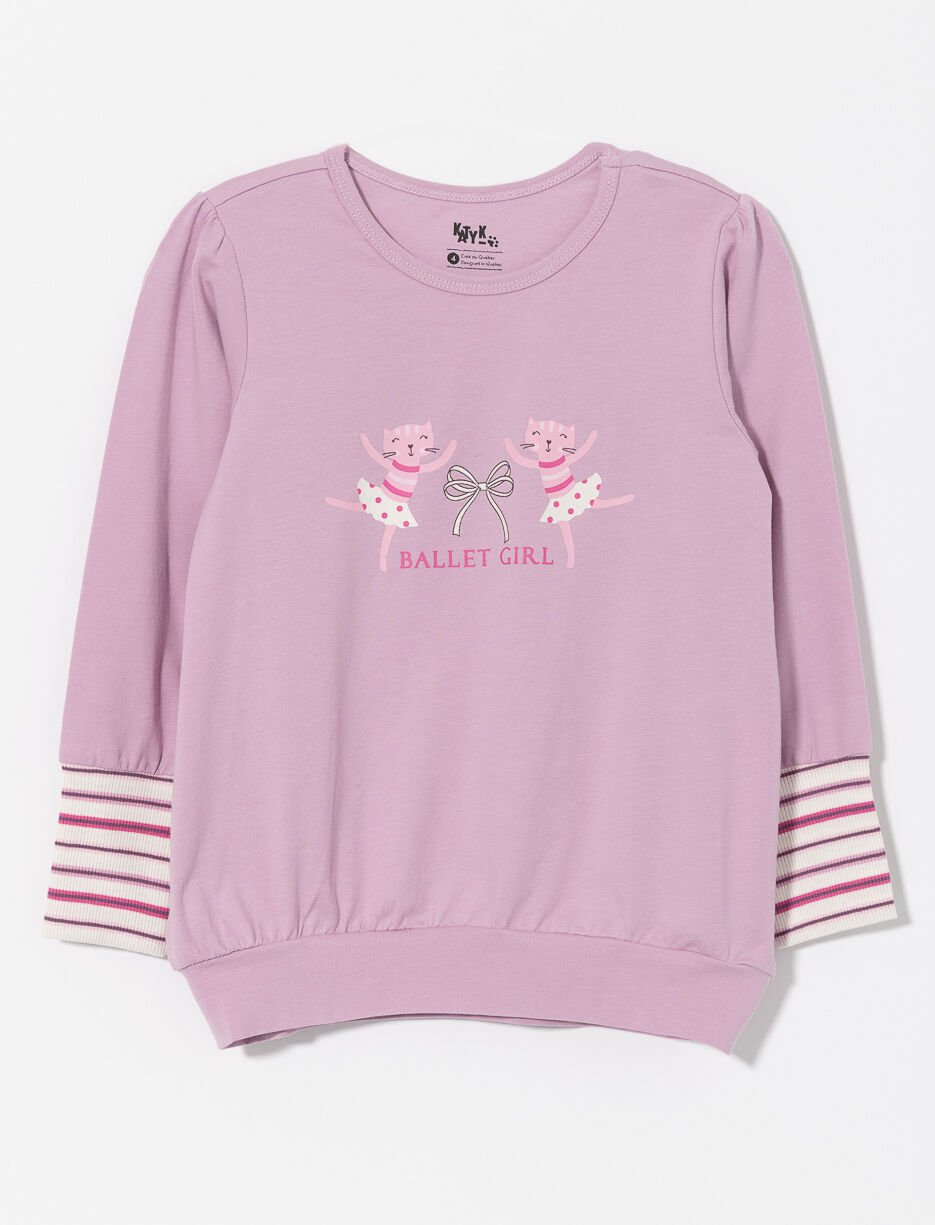 Printed Crew-neck T-shirt - Little Girl