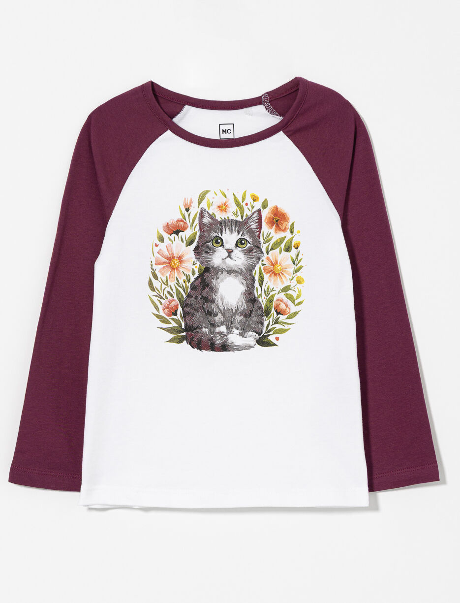 T-shirt &agrave; imprim&eacute; animal - petite fille