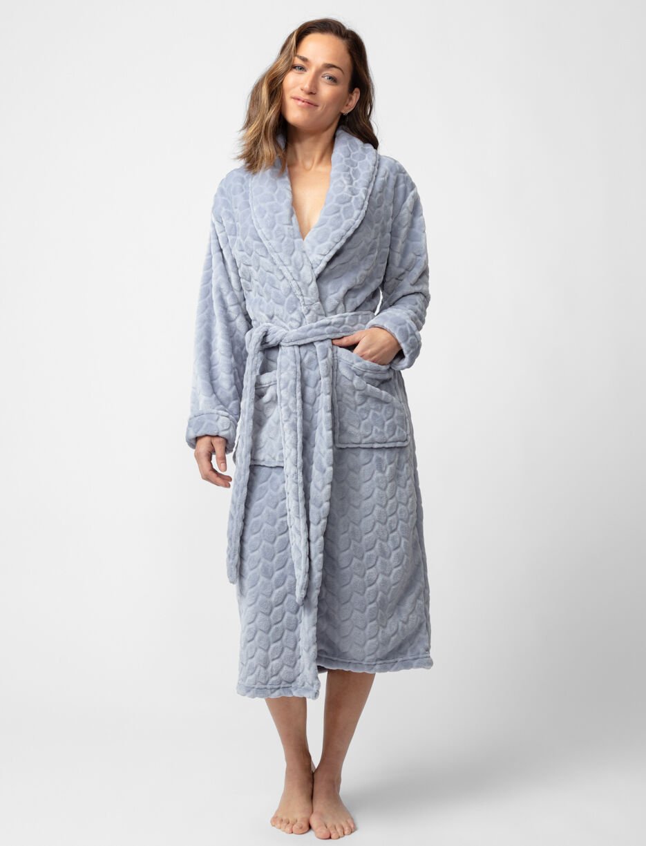 Robe de chambre en peluche texturée