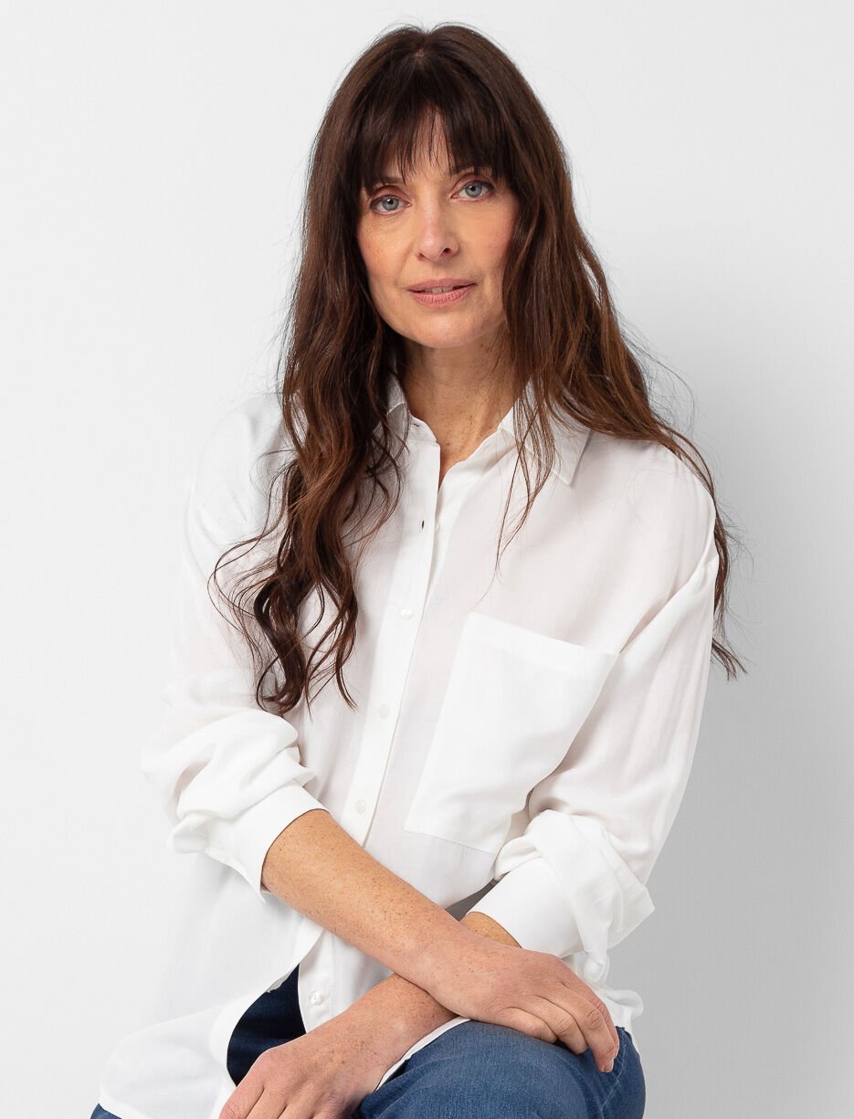 Blouse unie à manches longues Blouse unie à manches longues