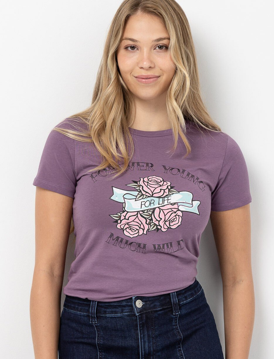 T-shirt imprimé à col rond