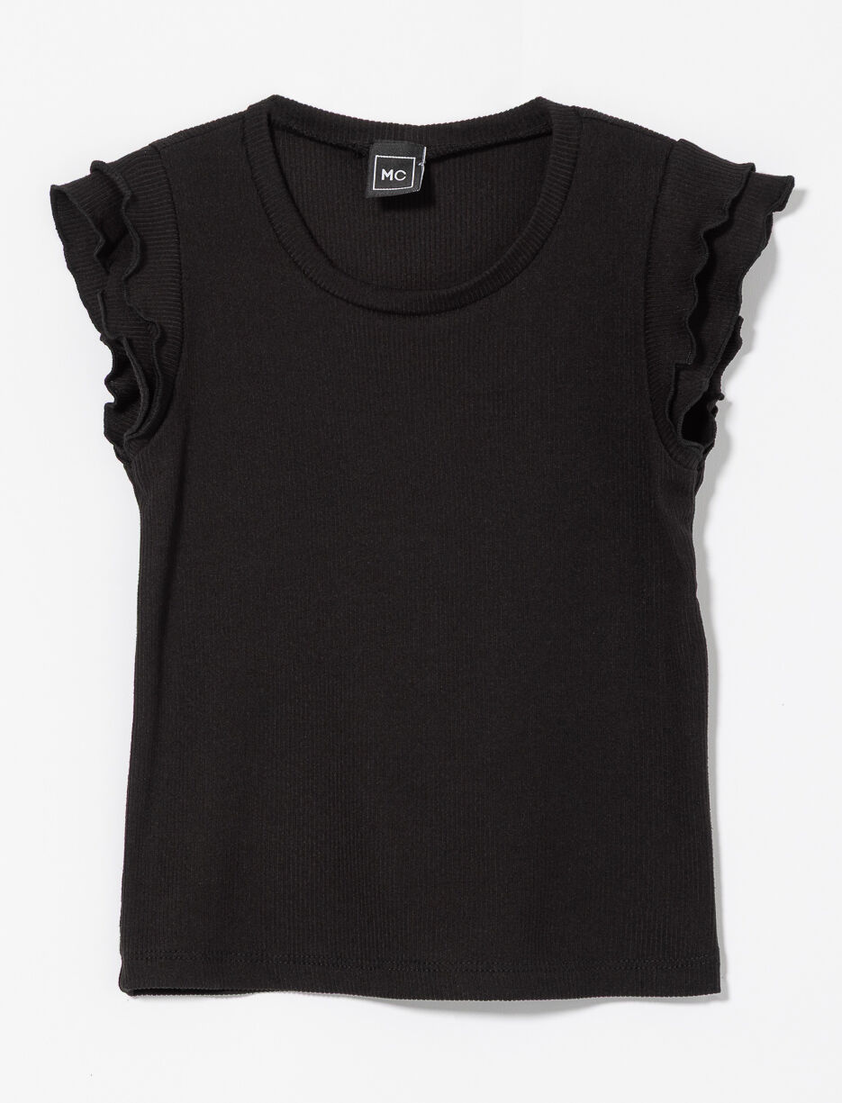 T-shirt c&ocirc;tel&eacute; &agrave; volants