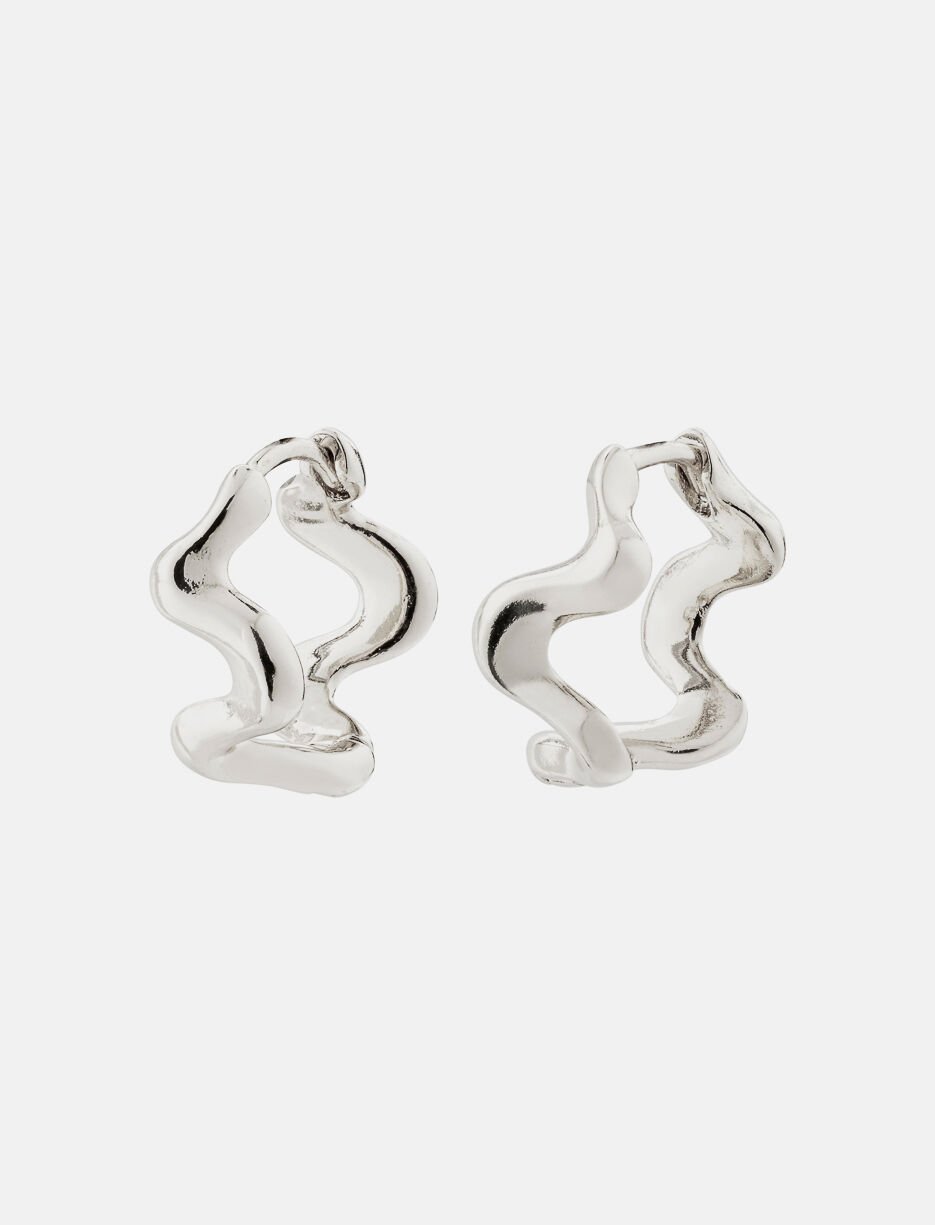 Boucles d'oreilles anneaux ondulées recyclées