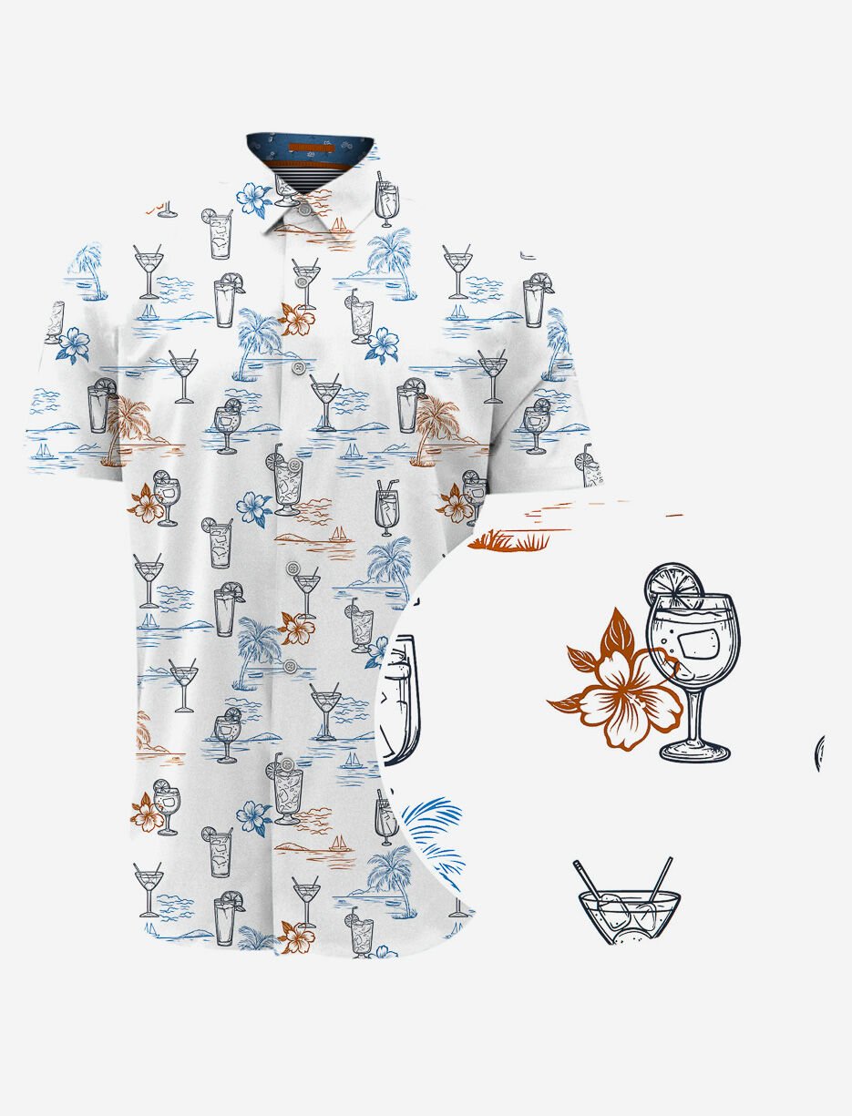 Chemise &agrave; motif cocktails