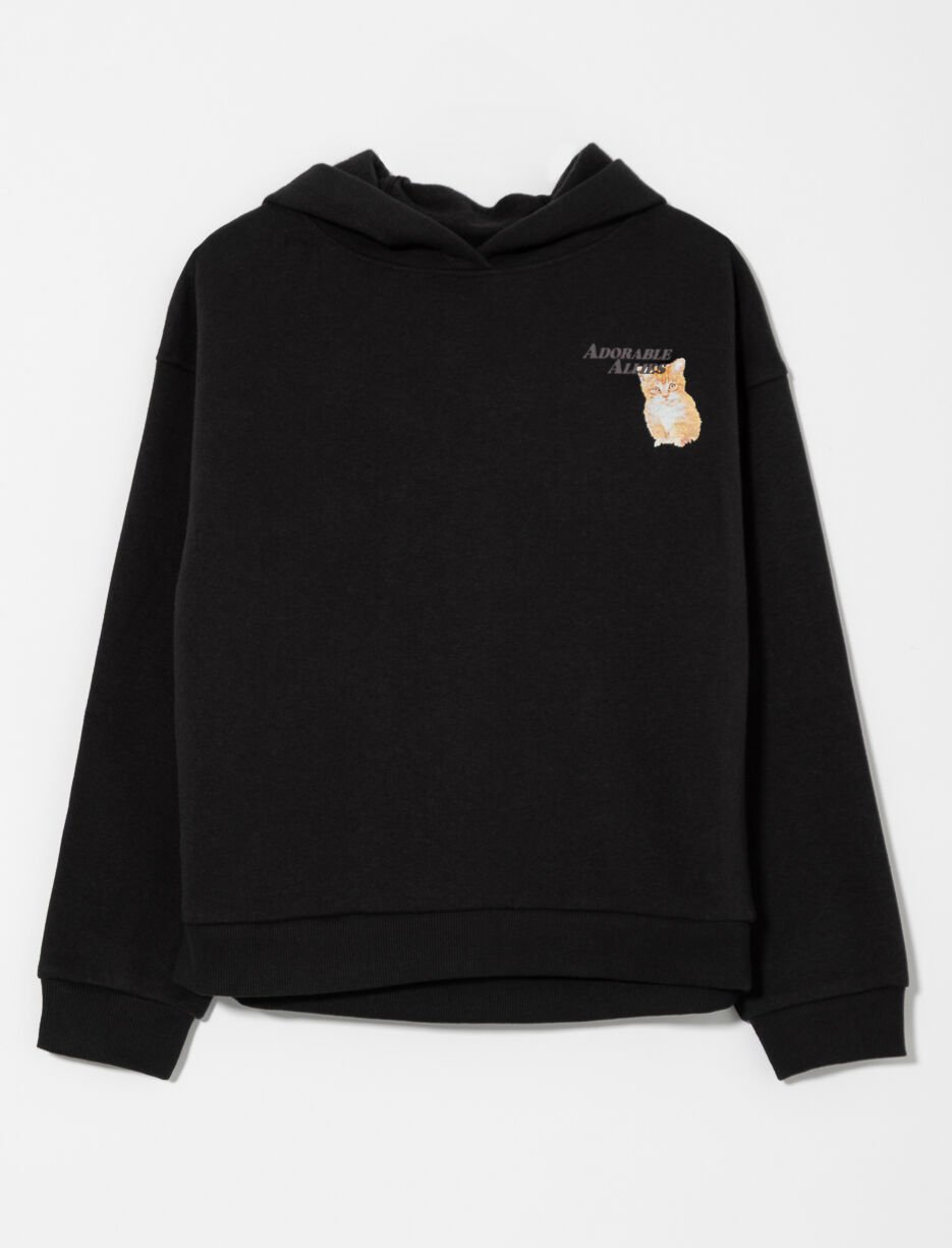 Hoodie with Animal Print on the Back