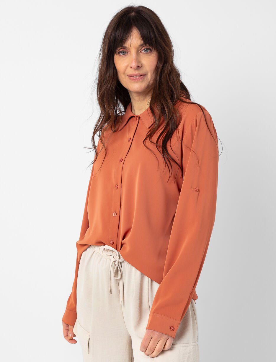 Blouse unie à manches longues