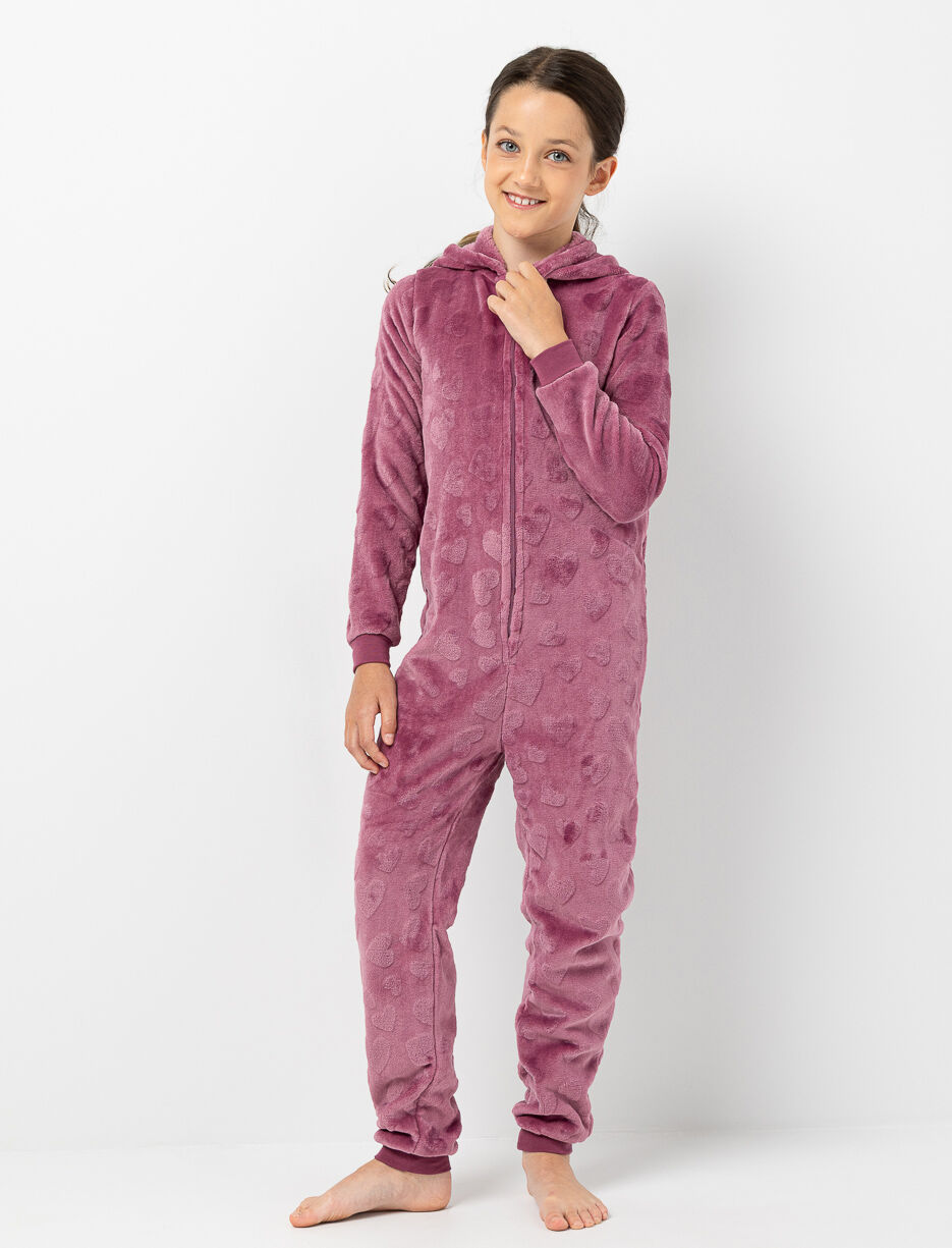Plush Onesie PJ with Hearts