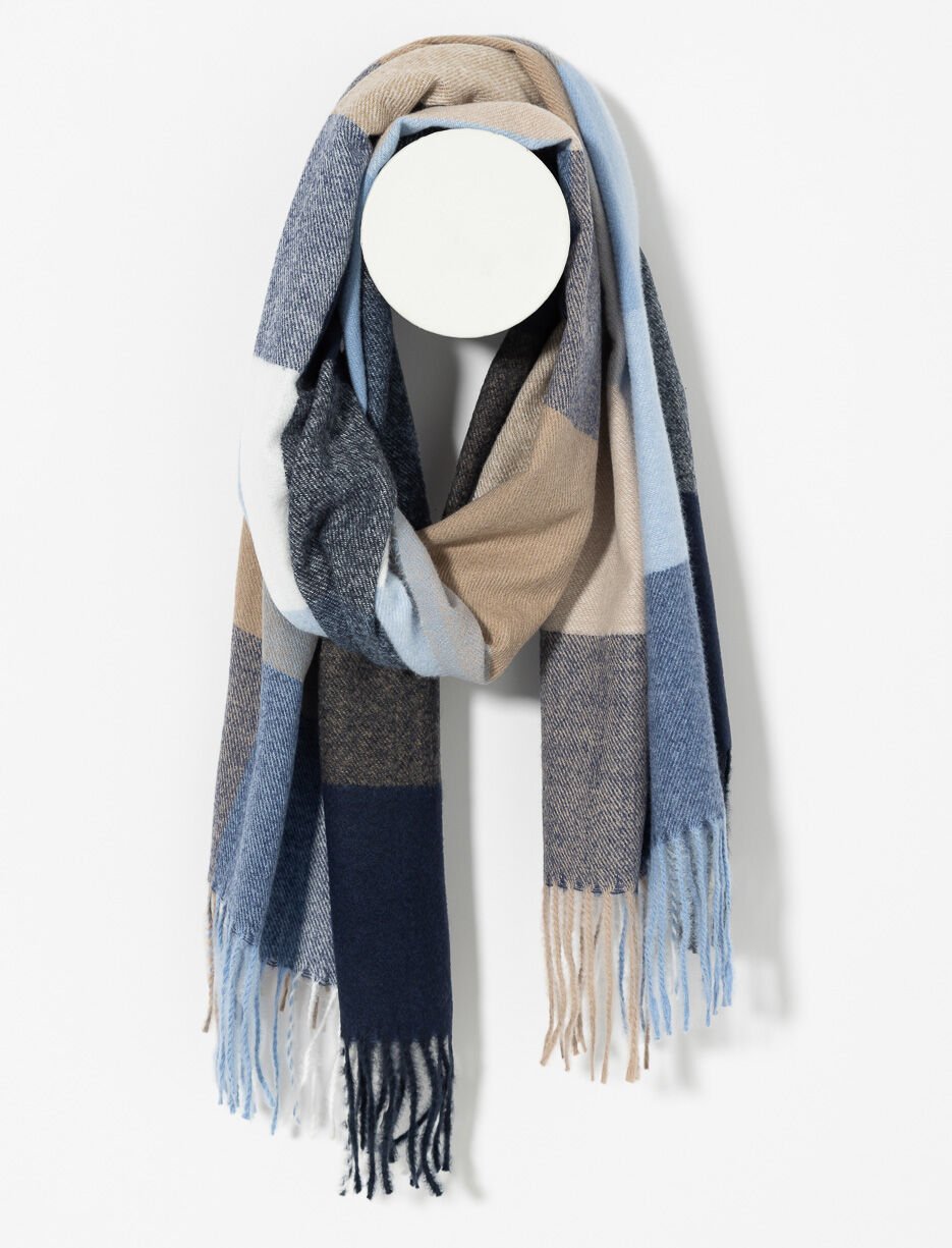 Foulard à carreaux avec franges Foulard à carreaux avec franges
