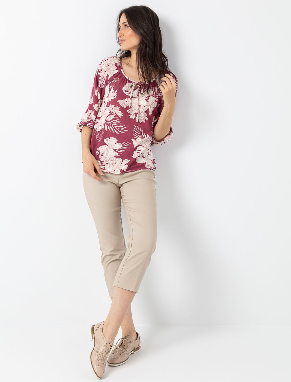 Capri jambes droites à enfiler