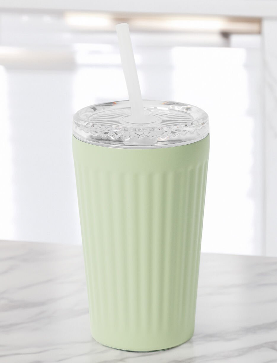 Verre de transport texturé en acier inoxydable