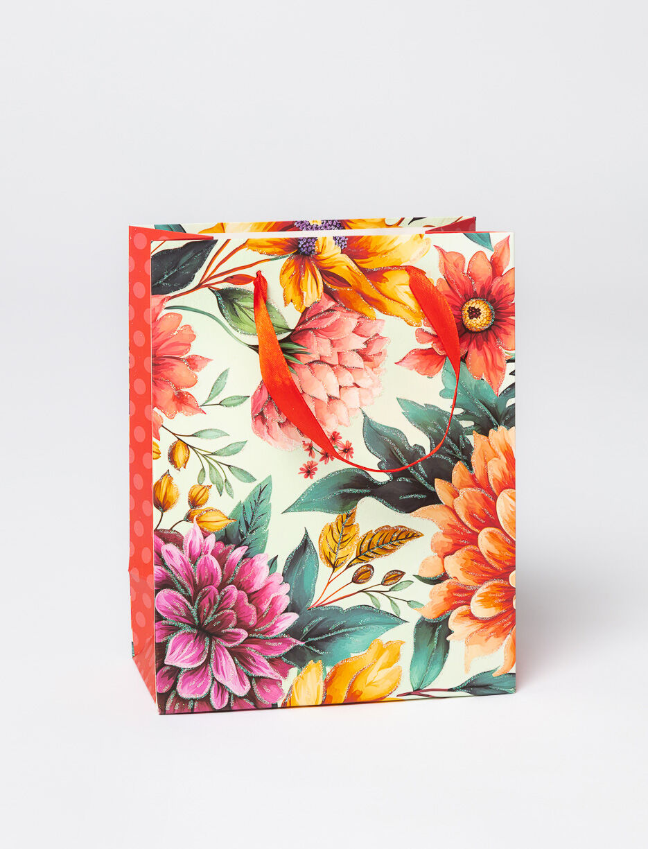 Sac cadeau fleuri