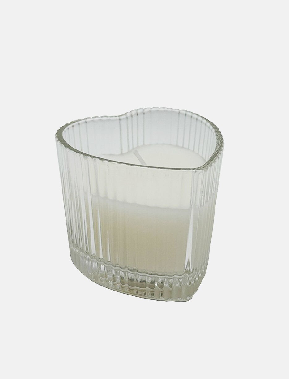 Chandelle en verre en forme de c&oelig;ur