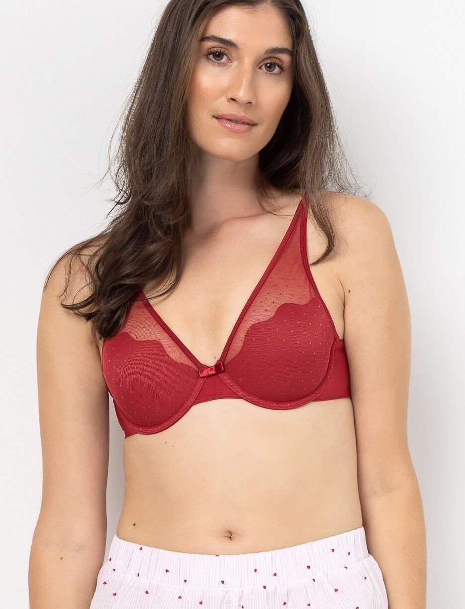 Soutien-gorge en filet à pois avec armatures