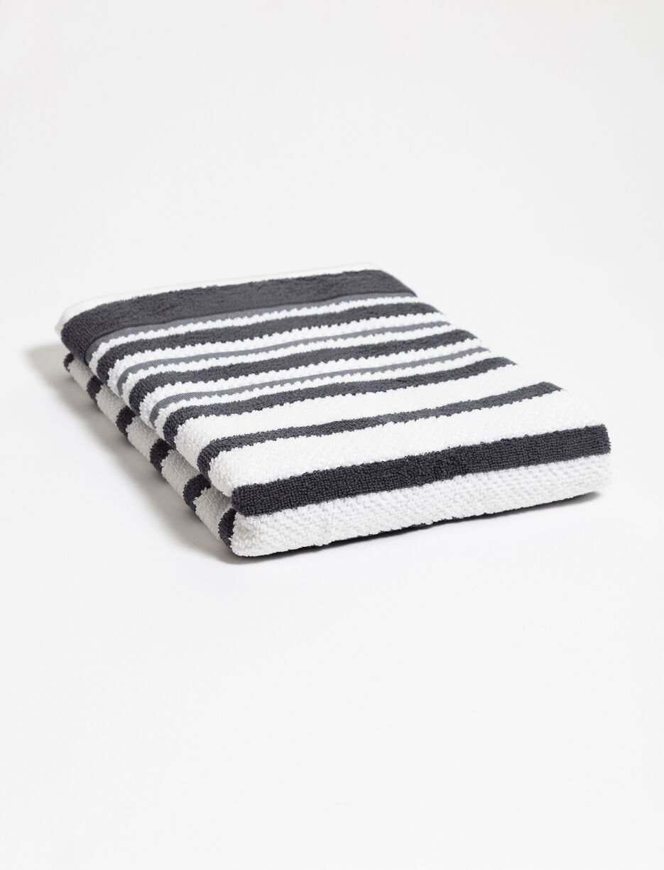 Serviette de bain à rayures texturées