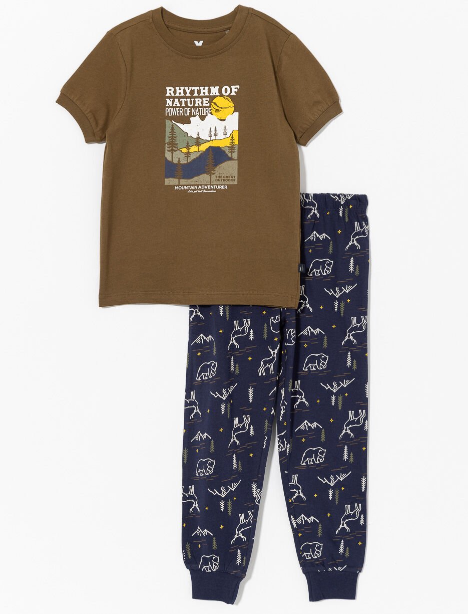 Organic Cotton Printed 2-piece PJ Set - Little Boy