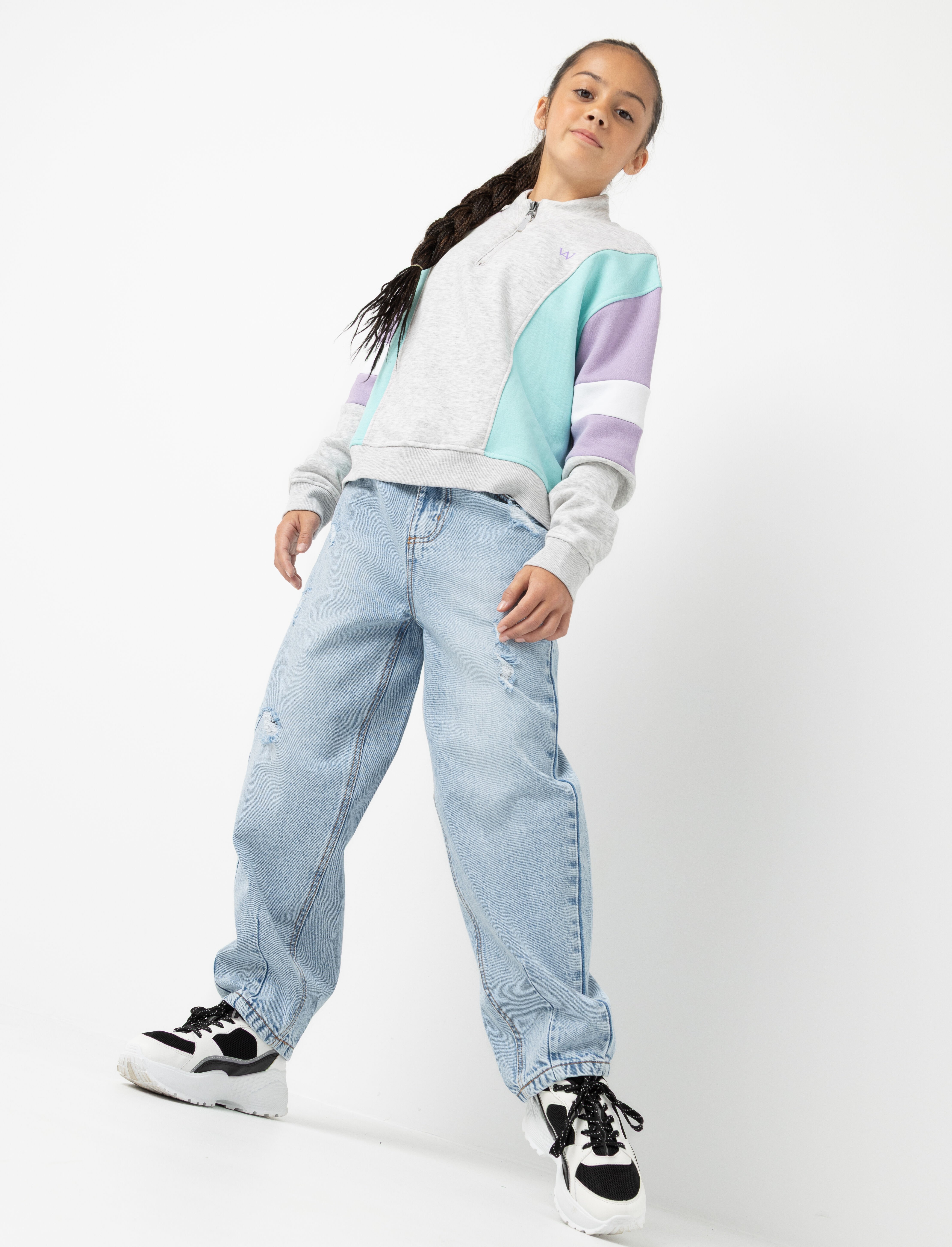 Half-zip Mock-neck Sweatshirt - Little Girl