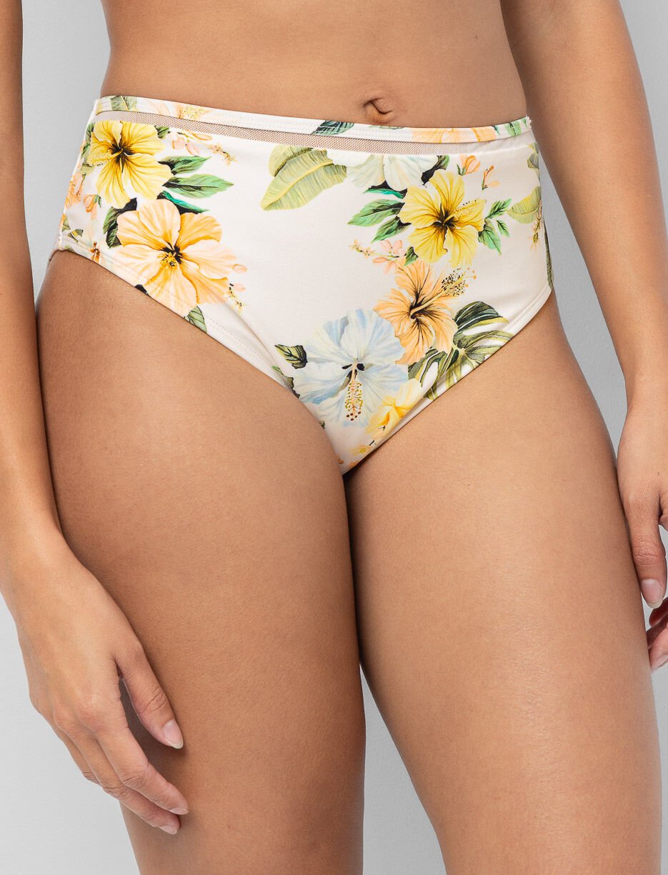 High-waisted Mesh Detail Bikini Bottom