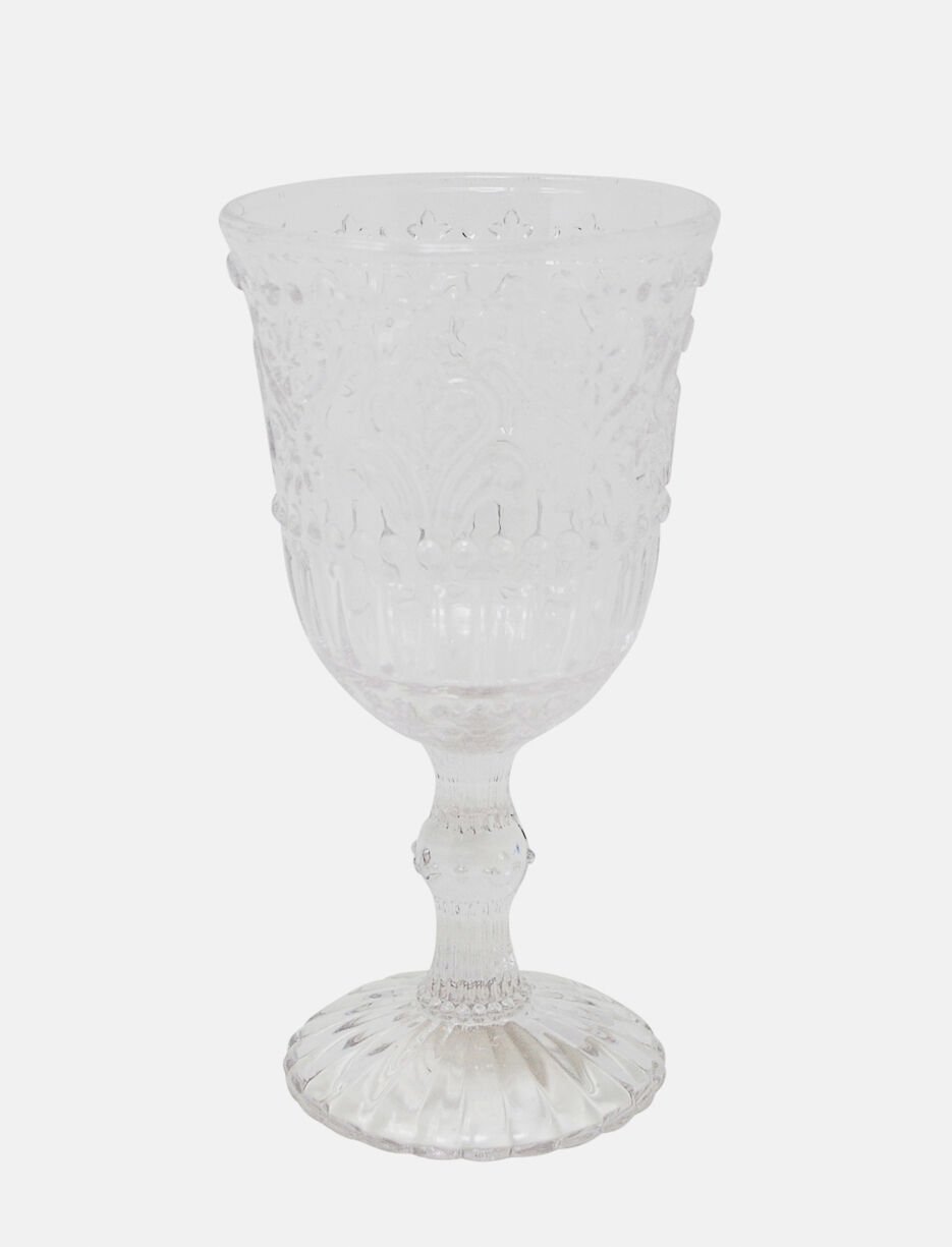 Verre sur pied texturé clair