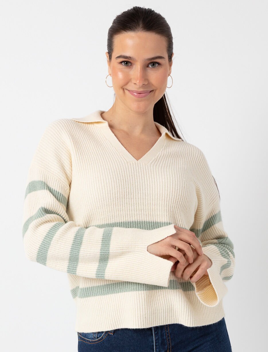 Chandail en tricot à col Johnny