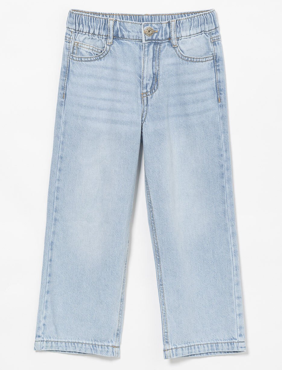 Wide-leg Jeans with Elastic Waistband - Little Girl
