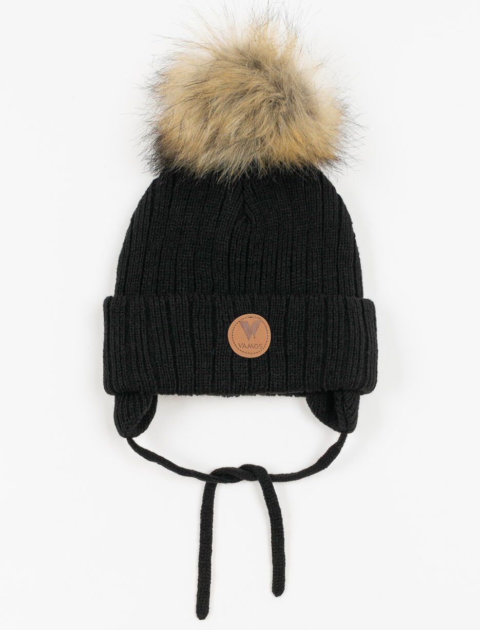 Tuque à revers et pompon - bébé