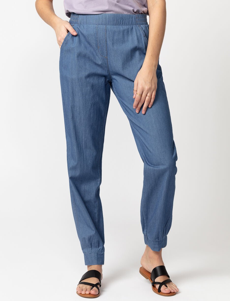 Pull-on Chambray Pants